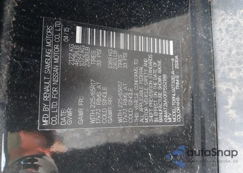 2015 Nissan Rogue Sv из США, поврежденный, VIN KNMAT2MV0FP552188